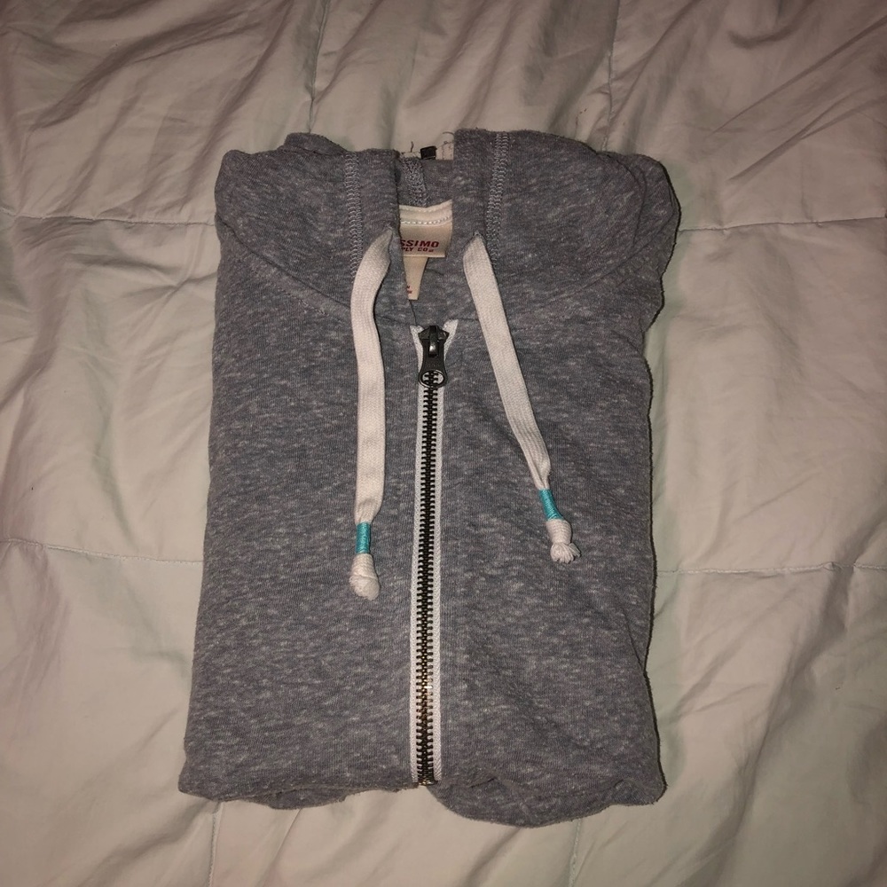 Grey zip up sweater
